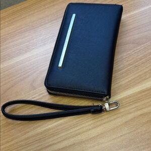 Steve Madden Black Wristlet with Gold Accents